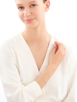 Złoty naszyjnik, ankier - serca