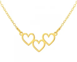 Złoty naszyjnik, ankier - serca