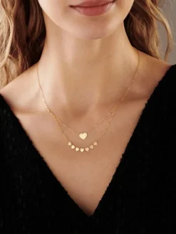 Złoty naszyjnik, ankier - serca