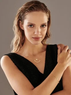 Złoty naszyjnik, ankier - serca