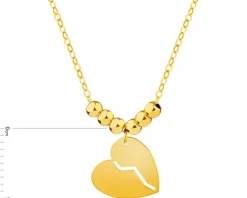 Złoty naszyjnik, ankier - serce