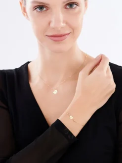 Złoty naszyjnik, ankier - serce