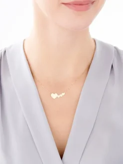 Złoty naszyjnik, ankier - serca