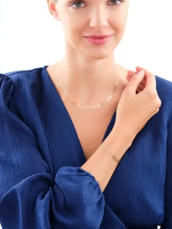 Złoty naszyjnik, ankier - serca