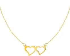 Złoty naszyjnik, ankier - serca