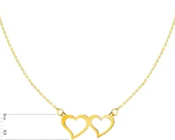 Złoty naszyjnik, ankier - serca