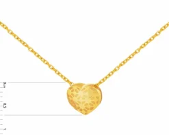 Złoty naszyjnik, ankier - serce