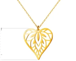 Złoty naszyjnik, ankier - serce