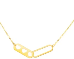 Złoty naszyjnik, ankier - serca