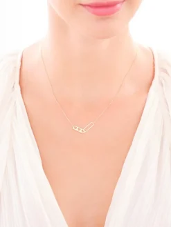 Złoty naszyjnik, ankier - serca