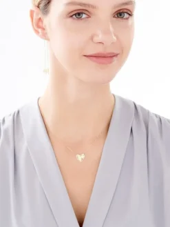 Złoty naszyjnik, ankier - serce