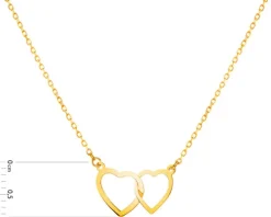 Złoty naszyjnik, ankier - serca