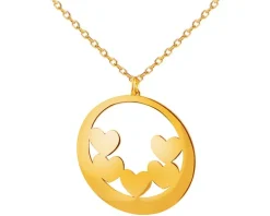 Złoty naszyjnik, ankier - serca