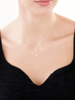 Złoty naszyjnik, ankier - serca