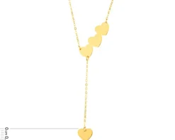 Złoty naszyjnik, ankier - serca