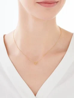 Złoty naszyjnik, ankier - serce