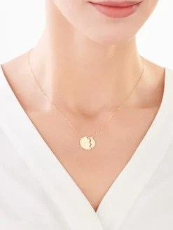 Złoty naszyjnik, ankier - Słońce, Księżyc