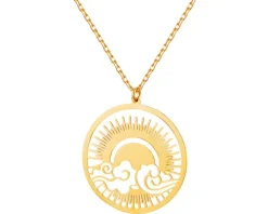 Złoty naszyjnik, ankier - Słońce