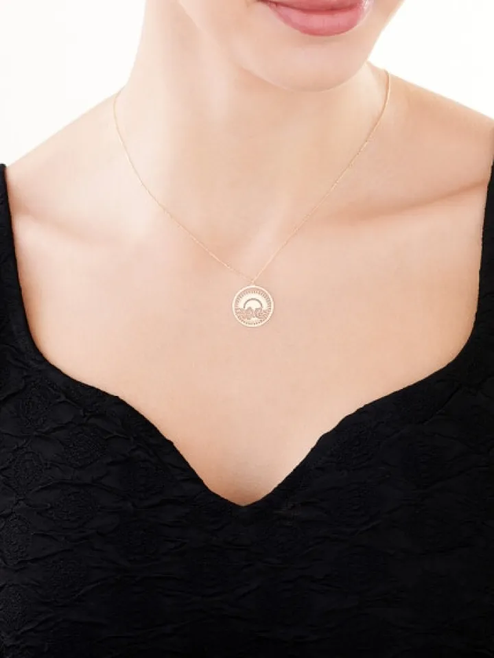 Złoty naszyjnik, ankier - Słońce