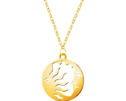 Złoty naszyjnik, ankier - Słońce, Księżyc