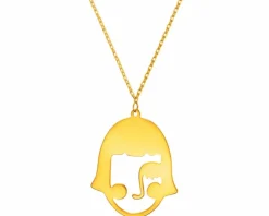 Złoty naszyjnik, ankier - twarz