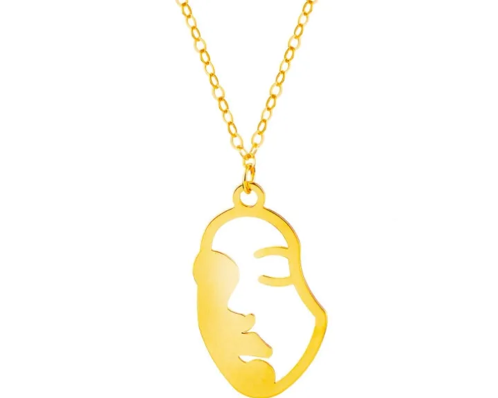 Złoty naszyjnik, ankier - twarz
