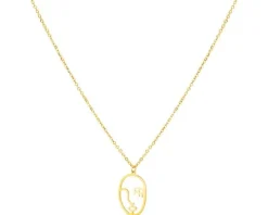 Złoty naszyjnik, ankier - twarz