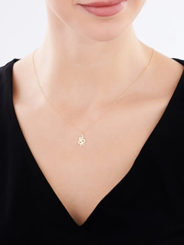 Złoty naszyjnik, ankier - wąż