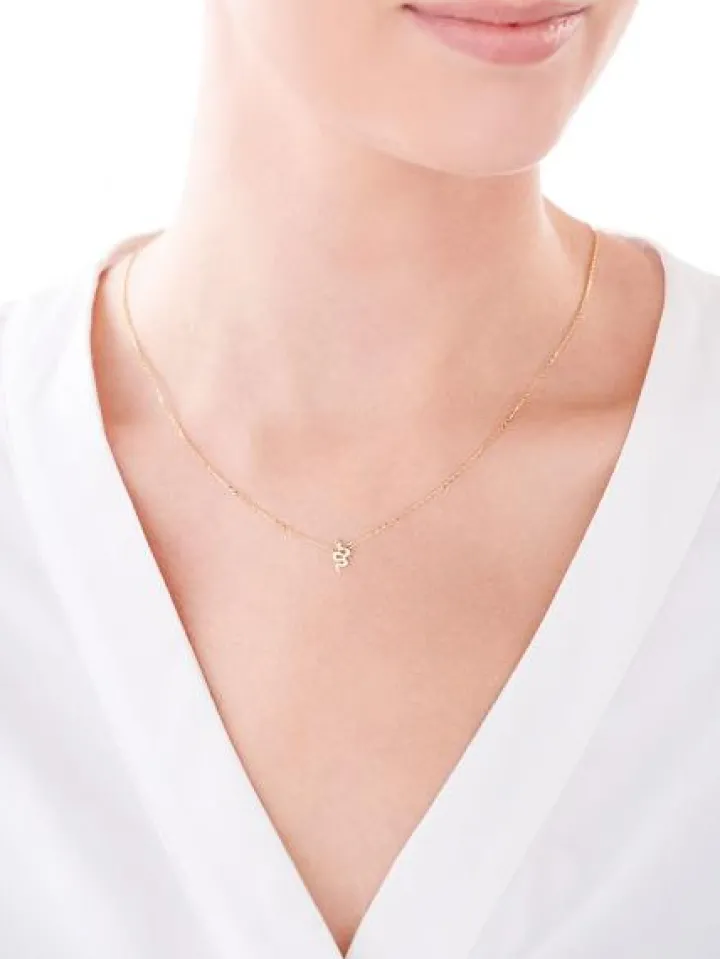 Złoty naszyjnik, ankier - wąż