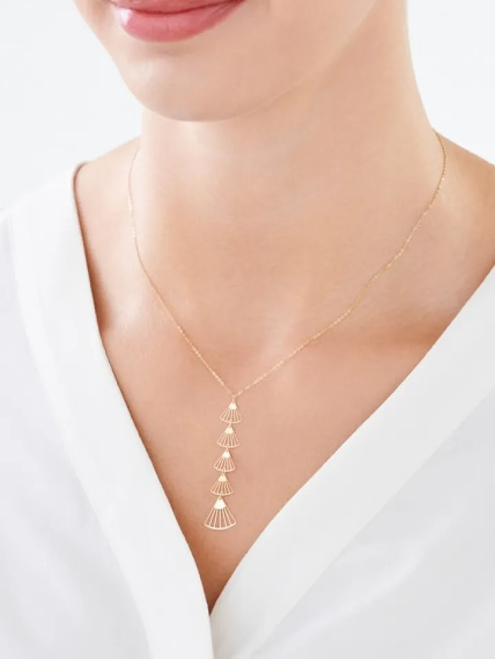 Złoty naszyjnik, ankier - wachlarze