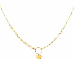 Złoty naszyjnik, ankier, pancerka - serce