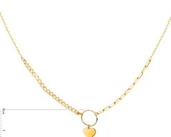 Złoty naszyjnik, ankier, pancerka - serce