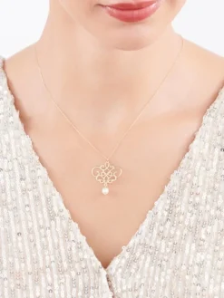 Złoty naszyjnik, ankier- perła