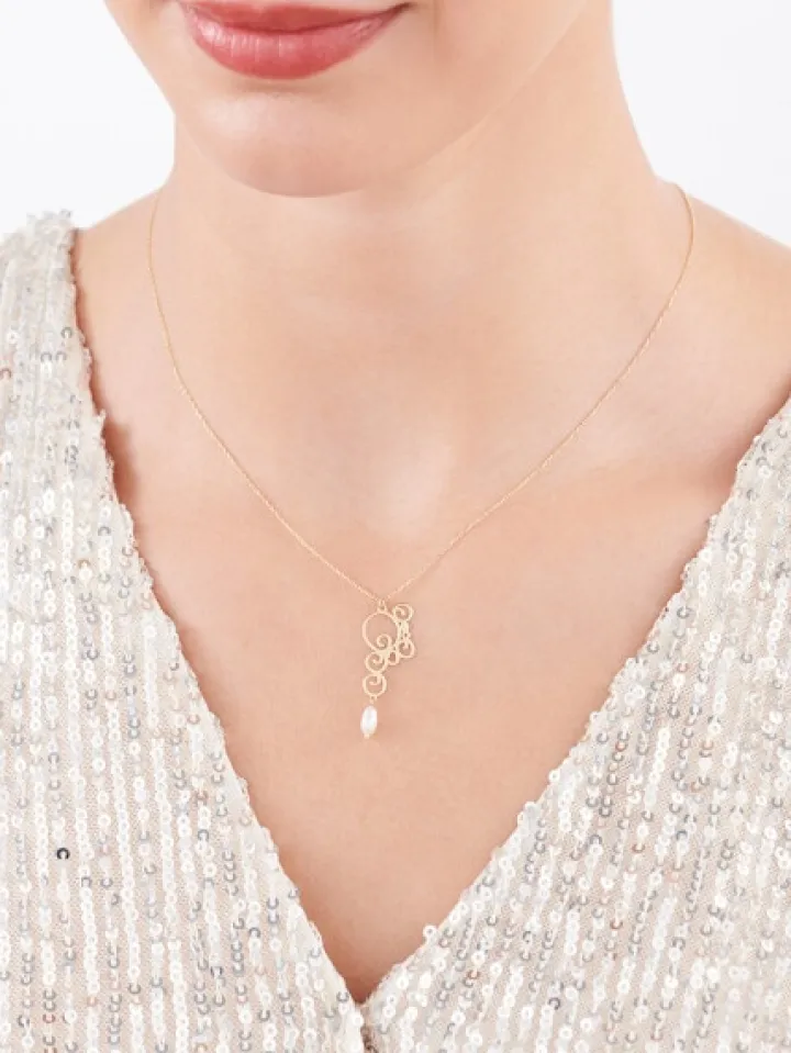 Złoty naszyjnik, ankier- perła