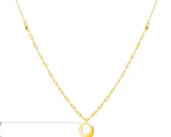 Złoty naszyjnik, ankier, skręcone blaszki - koło