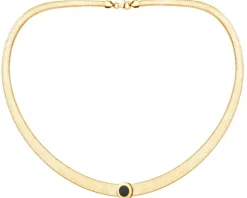 Złoty naszyjnik elastyczny z emalią