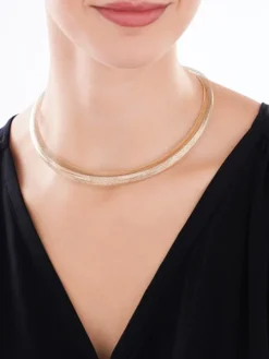 Złoty naszyjnik elastyczny z zapięciem