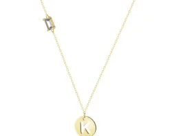 Złoty naszyjnik, kamień nano - litera K