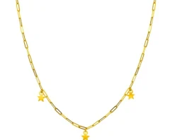 Złoty naszyjnik, paper clip - gwiazdy