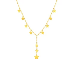 Złoty naszyjnik, skręcone blaszki - gwiazdy