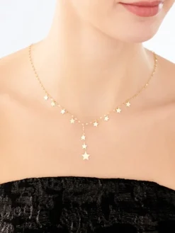 Złoty naszyjnik, skręcone blaszki - gwiazdy
