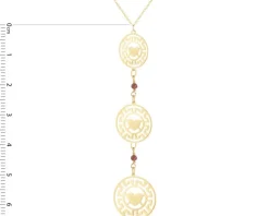 Złoty naszyjnik, szkło szlifowane - serca