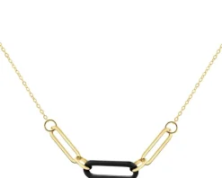 Złoty naszyjnik z agatem - paper clip