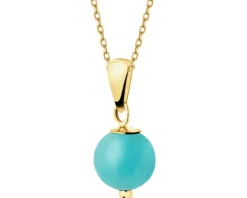 Złoty naszyjnik z chalcedonem - kulka
