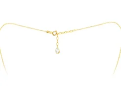 Złoty naszyjnik z cyrkonią, ankier - nieskończoności