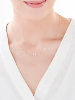 Złoty naszyjnik z cyrkonią, ankier - nieskończoności