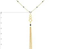 Złoty naszyjnik z cyrkonią i emalią, ankier