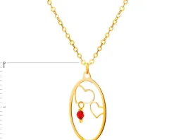 Złoty naszyjnik z cyrkonią, ankier - serca