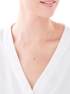 Złoty naszyjnik z cyrkonią, ankier - serca