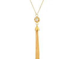 Złoty naszyjnik z cyrkonią, ankier